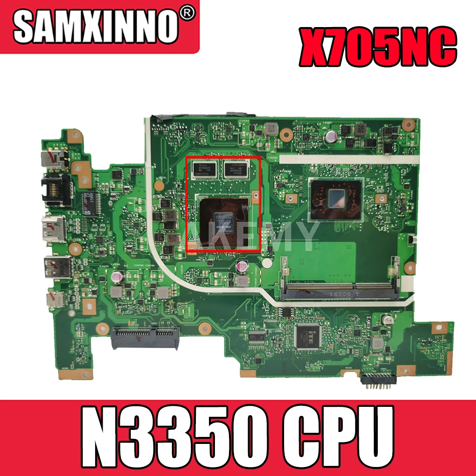 

Материнская плата Akmey для ноутбука Asus Vivobook 17 X705NC X705N N705N N705NC N3350