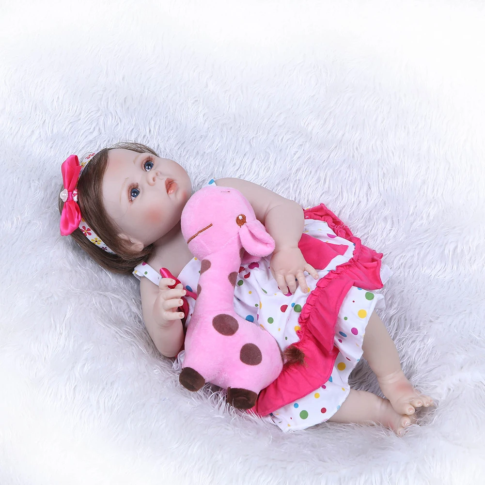 

Cute Lifelike Reborn Baby Doll with Giraffe Clothes Teat Baby Sleeping Accompany Movable Funny Toy Children Day Gifts