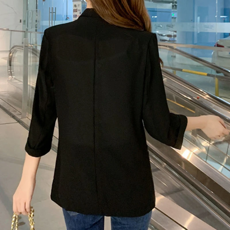 Women Blazer Summer Thin Chiffon Formal Suits Jacket Classic Office Loose Elegant Coat Korean Casual Work Wear New In Outerwears