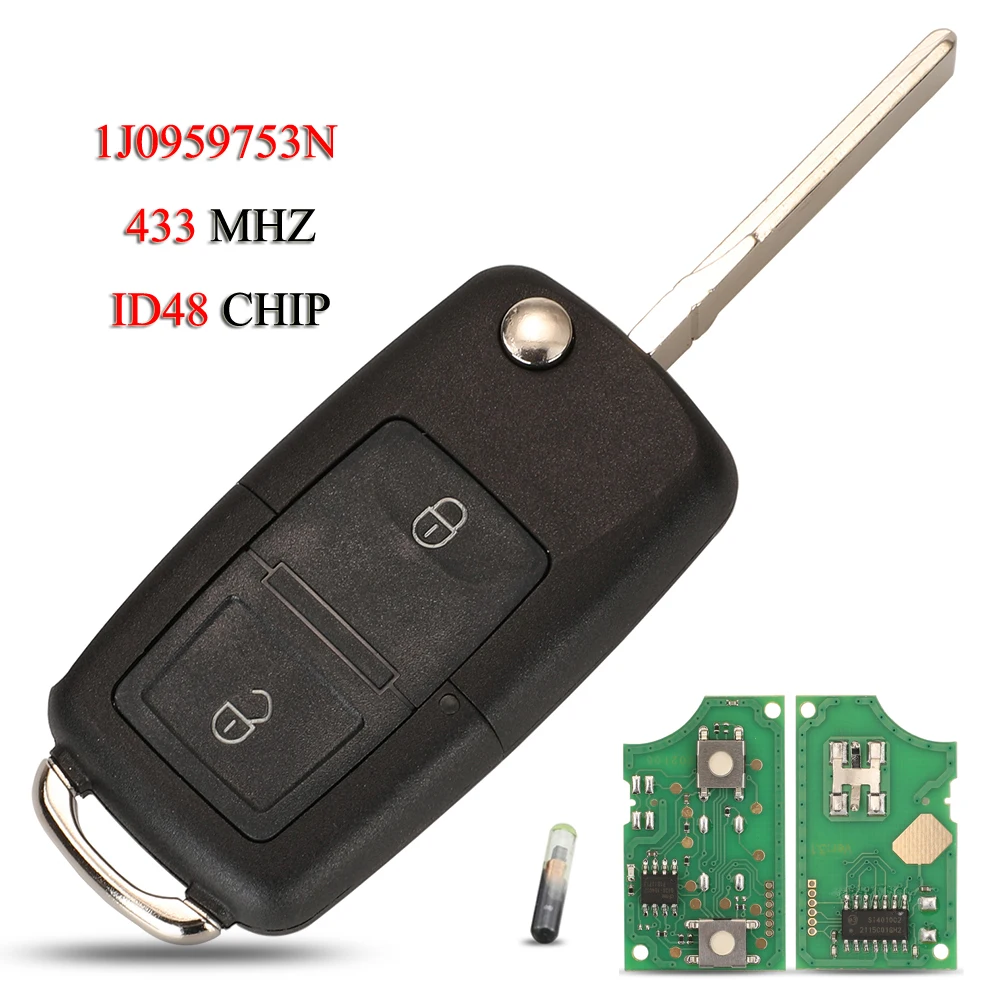 

Пульт-ключ дистанционного управления для машины/гольфа, jingyuqin, 1J0959753N, 433 МГц, 10 штук в наборе