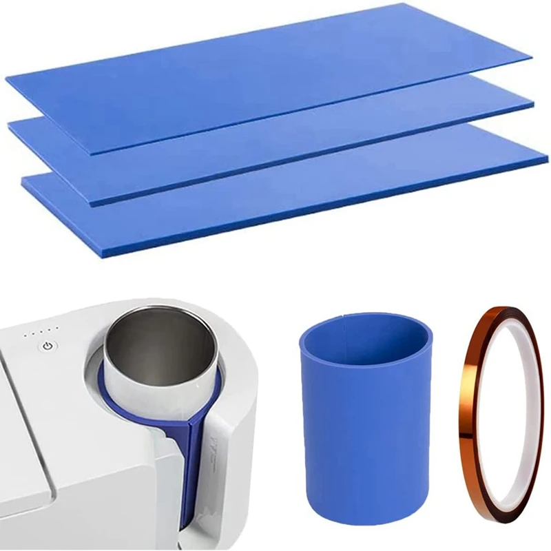 

Sublimation Mug Wrap Compatible With Cricut Mug, 3 Thicknesses Silicone Wrap With Heat Resistant Tape, For Blanks Mugs