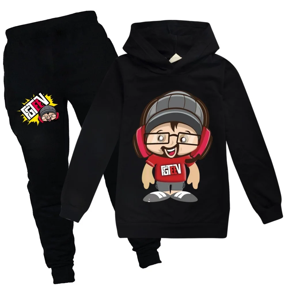 

2-16Y Fall Kids Sweatshirt Cartoon FGTEEV Clothes Girls Boys Spring Autumn Hoodies Top+Pands 2Pcs Suit Child Sportswear Jogging