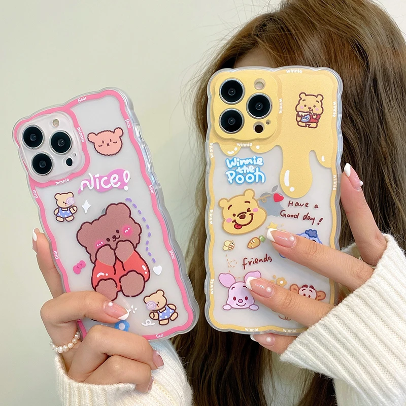 

Disney Winnie The Pooh Bear Cute Cartoon Phone Case for iPhone 11 12 13 mini pro XS MAX 8 7 Plus X XR Cover
