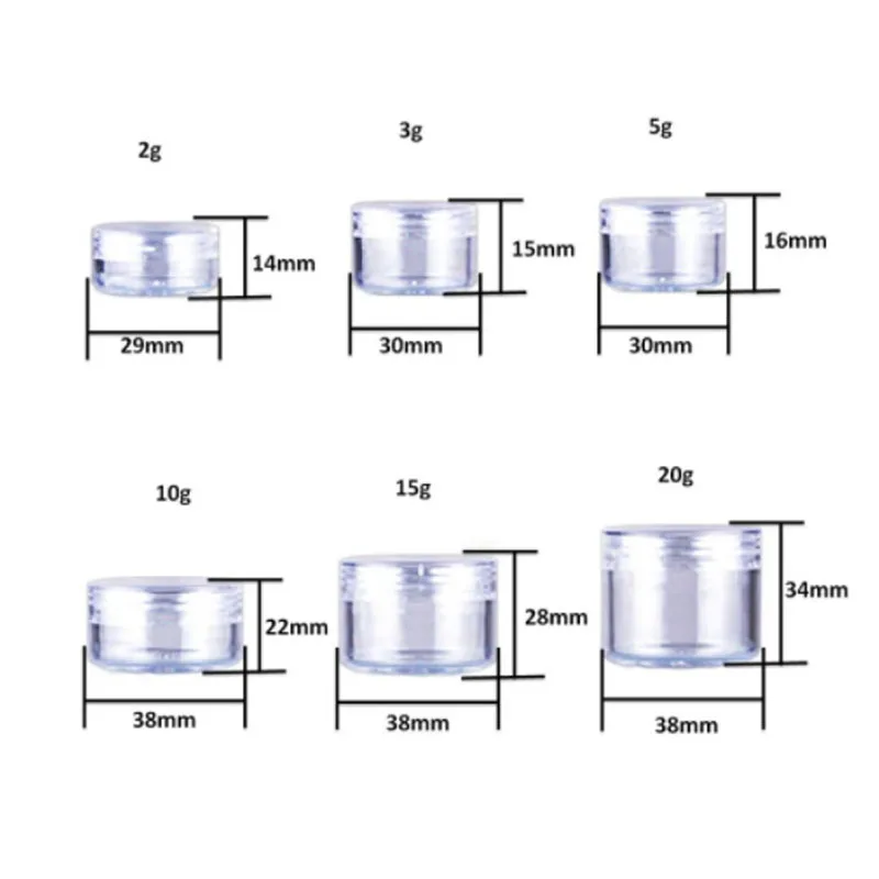 Емкость для макияжа пластиковая круглая крышка 3 г 5g 10 1 20 100 шт. - купить по