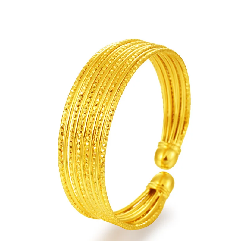 

Gold Plating Ladies Bangles fancy gold Cuff designs Jewelry Keep Color Birthday Woman's Exclusive Bangle