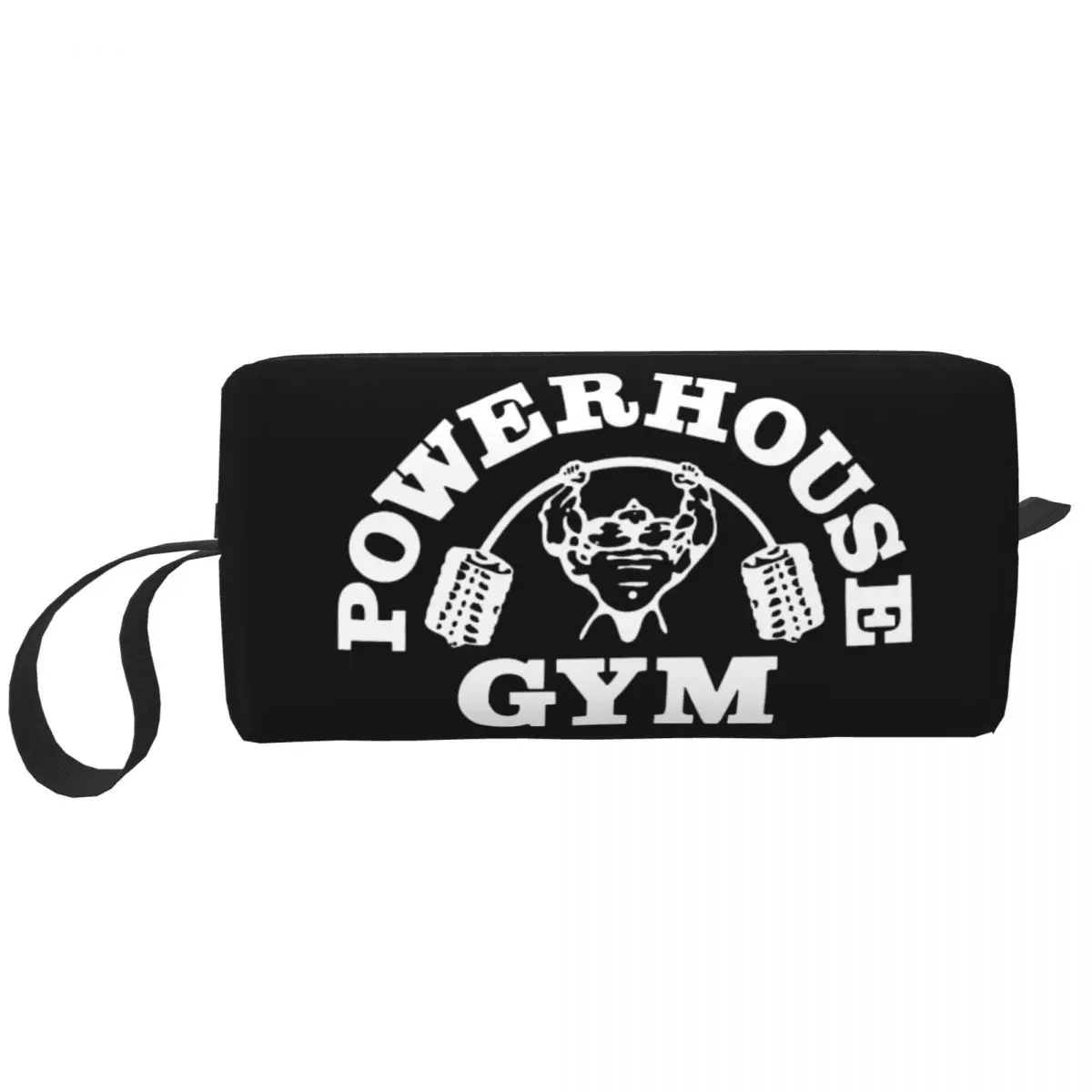 

Custom Powerhouse Gym Toiletry Bag Women Bodybuilding Fitness Muscle Cosmetic Makeup Organizer Lady Beauty Storage Dopp Kit Box