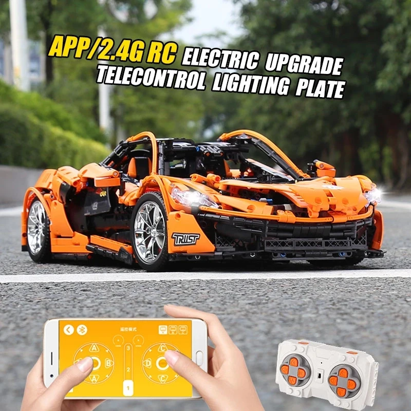 

Высокотехнологичный моторизованный гоночный автомобиль Mould King 13090 MOC с приложением, McLarens P1, гиперкар, строительные блоки, кирпичи, детские иг...