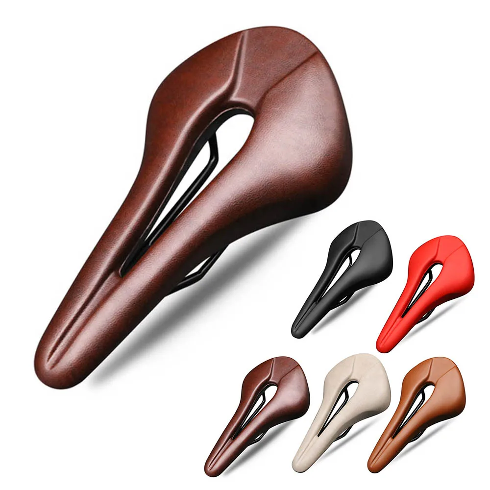 

Bike Saddle PU Leather MTB Road Cushion Ultralight Breathable Comfortable Seat Anti-slid Bicycle Racing Saddles Cycling Parts