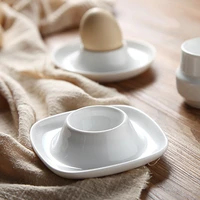 2pcs ceramic egg cup simple breakfast egg holder practical egg stand egg rack home restaurant white
