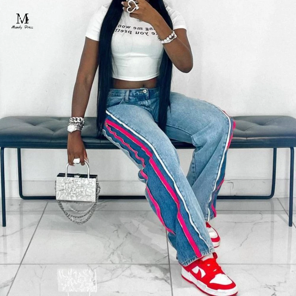 

Стильные женские джинсы на молнии с заниженной талией и карманами Y2K, одежда, Новое поступление, модные хлопковые джинсовые прямые брюки для девочек