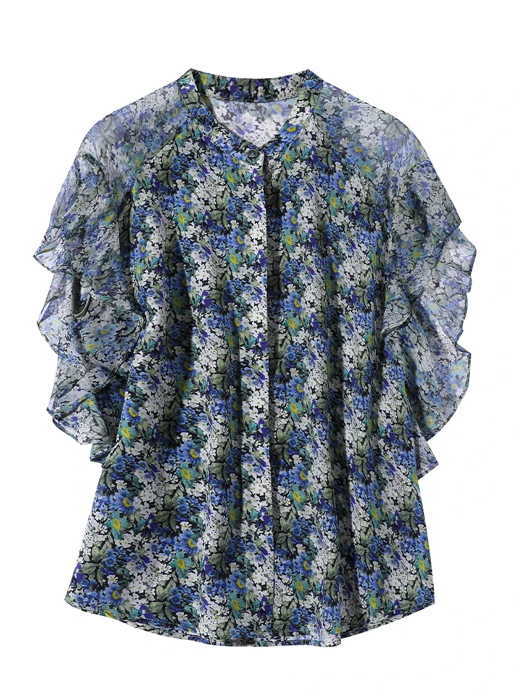 Модные женские блузки EVNISI 2022 повседневные шифоновые летние топы с оборками и