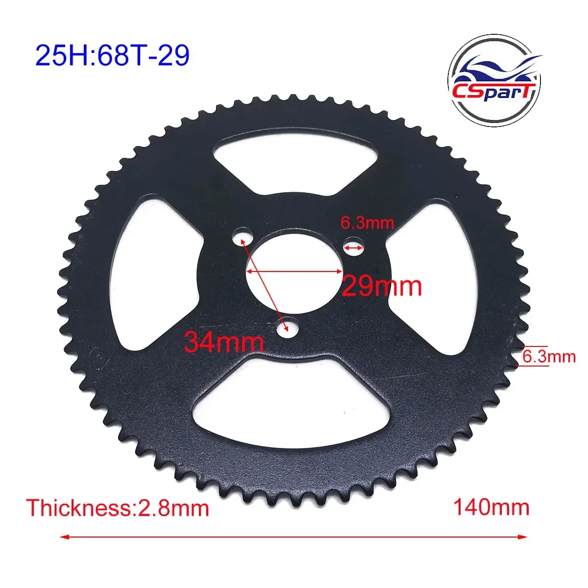 

47 55 64 65 68 70 72 74 78 80 89 92 Зуб 25H 26 мм 29 мм 35 мм 54 мм Задняя звездочка Mini Moto ATV Quad Pit Pocket 47CC 49CC