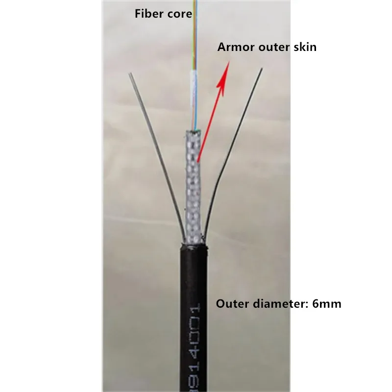 Бронированный оптический кабель LC длиной 100 метров одномодовый 2 4 6 8 12 жил GYXTW