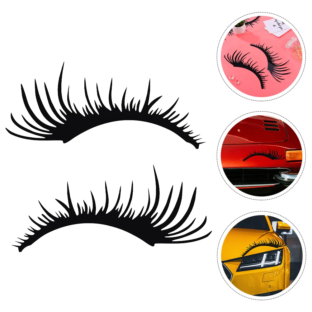 

Pearlescent Sticker Bumper Vehicle Headlight Decorative Stickers The Pet 3D Eyelashes Auto