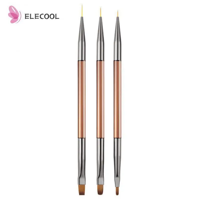

Гибкая двухсторонняя кисть для маникюра, легко использовать, новый цвет, ручка для рисования проволокой, инструмент «сделай сам» для ногтей, Твердый коричневый, для длительного использования