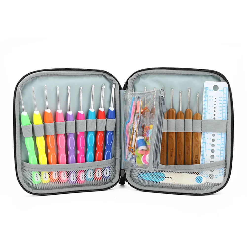 

Набор крючков для вязания, спицы для вязания с трикотажным манометром, ножницами, чехлом, наборы швейных инструментов, рукоделие «сделай са...