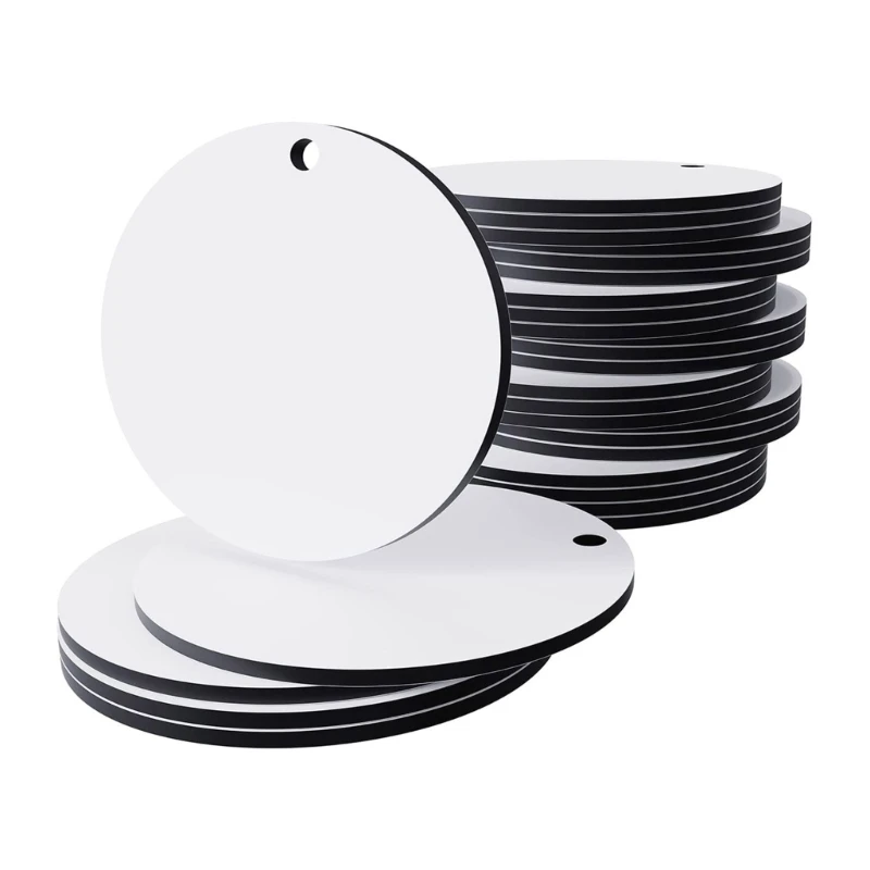 

30x Round Blank Sublimation Ornaments for Christmas Tree-Decor DIY Handmade Drop shipping