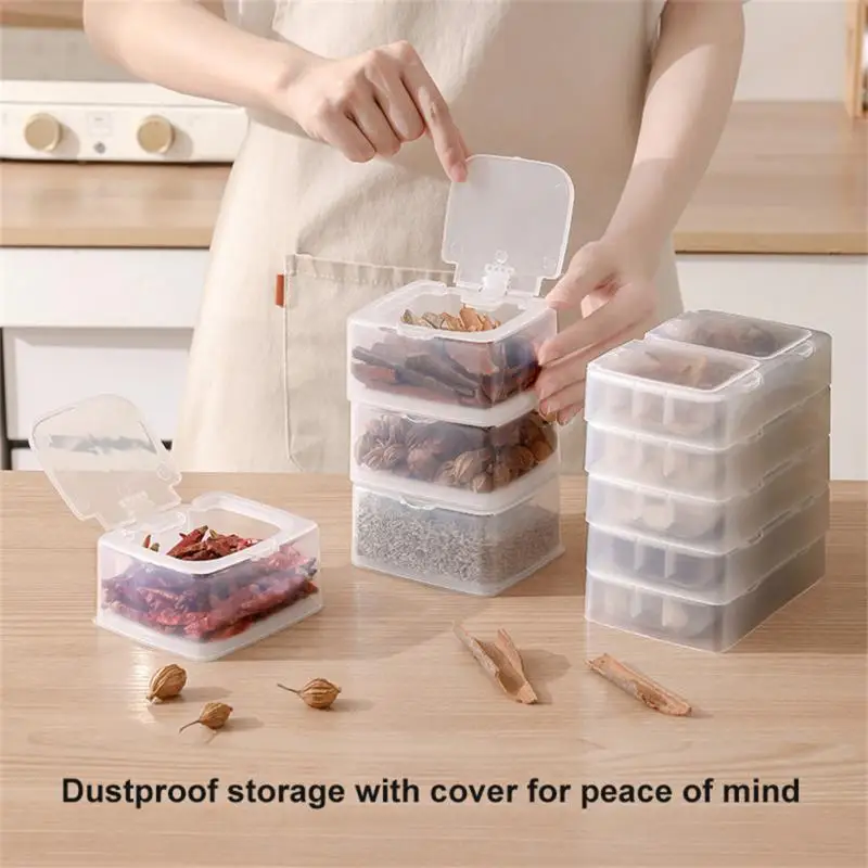 

Saving Space Plastic Spices Boxes Kitchen Tools Seasoning Box For Pantry Storage Containers Sealed Moisture Proof With Lid Split