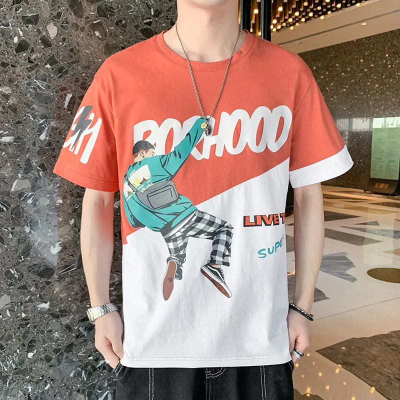 

Мужская хлопковая футболка с коротким рукавом, лето 2022