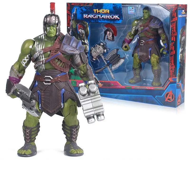 

20cm Disney Avengers Hulk Thor 3 Ragnarok Hands Moveable War Hammer Battle Axe Gladiator Bjd Hulk Action Figure Toy Model Doll