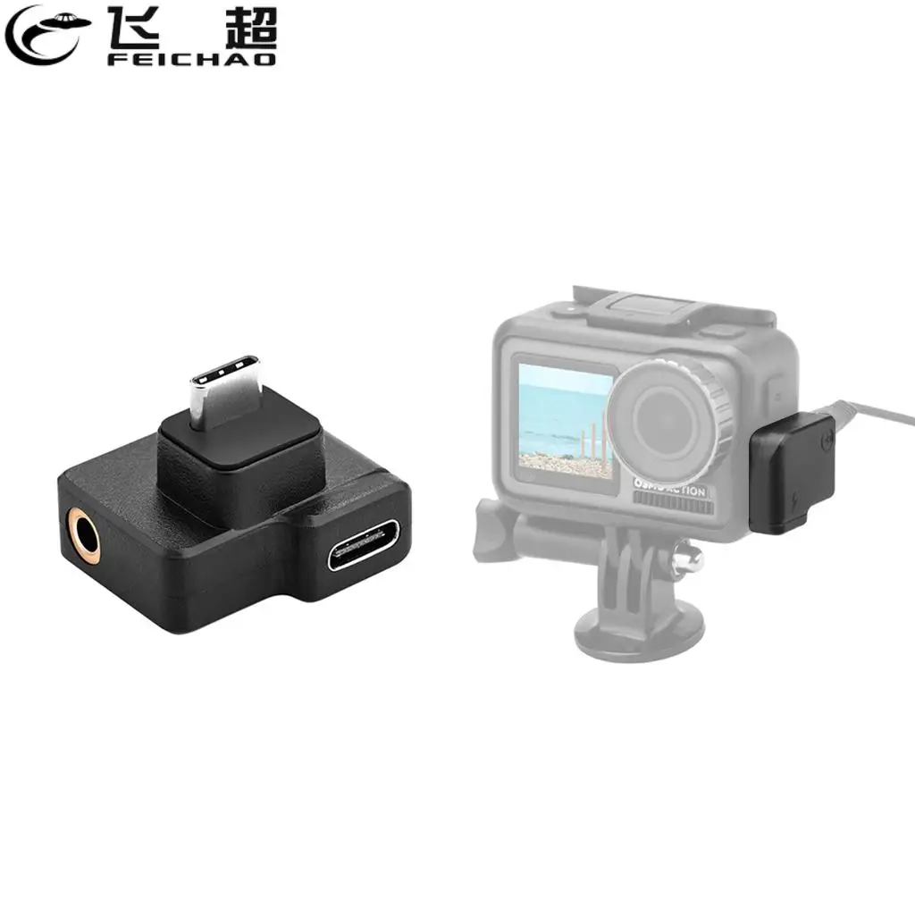 

Микрофонный аудио адаптер с разъемом 3,5 мм USB-C Type-C, порт для зарядки для экшн-камеры DJI OSMO, улучшает внешний звук