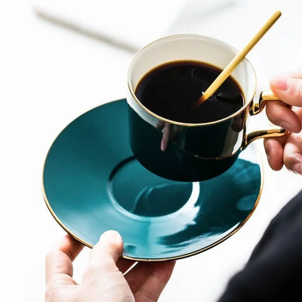 

Ceramic coffee cup set European luxury mugs cups and saucers American tea cups and saucer sets tea cup set tazas de cafe