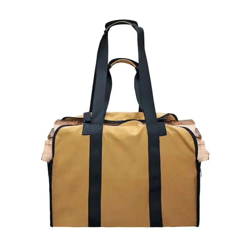 

Переноска для дрова, вощеный холст, большой камин, деревянная плита, аксессуары для хранения, Сумка с усиленной ручкой для барбекю, кемпинга ...