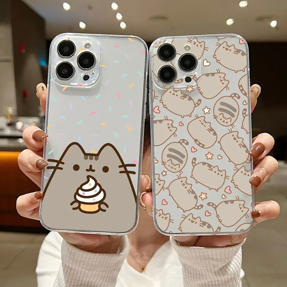 Мультяшный прозрачный чехол Pusheen Кот для Samsung A73 A72 A71 A53 A52 A51 A50 A42 A33 A32 A31 A30 A24 A23 A22 A13
