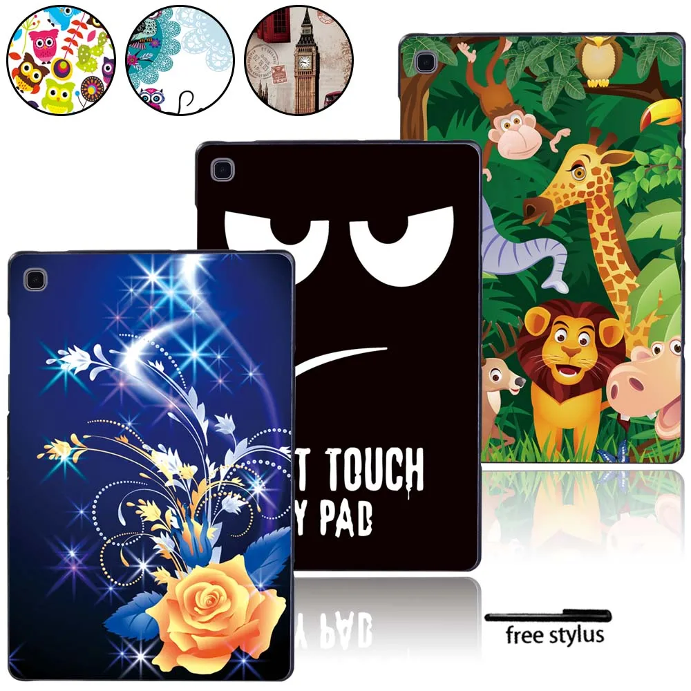 Printing Tablet Hard Shell Cover Case Fit Samsung Galaxy Tab A A6 7" 10" / Tab E S5E Anti-fall Plastic Protective Shell + Stylus