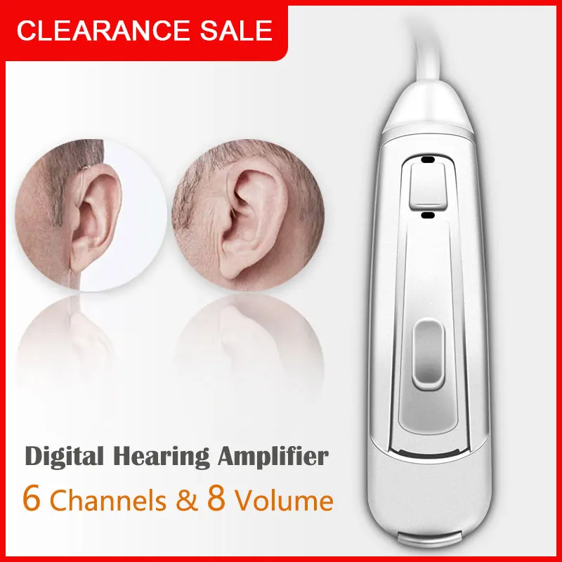 

BTE Invisible Hearing Aid Digital Hearing Aids Adjustable Tone Sound Amplifier For Deafness Elderly Ear Care Device Audifonos