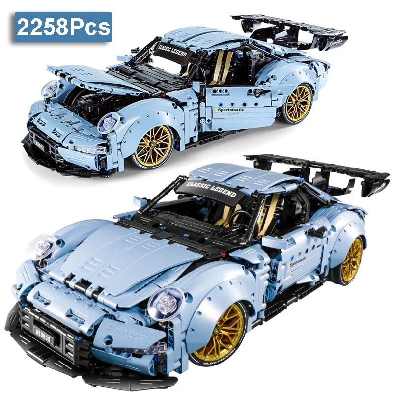 

High-Tech 2258Pcs Classic Super Racing Sport Car Model Building Blocks Static Speed RSR Vehicle Supercar Bricks Toys Adult Gifts