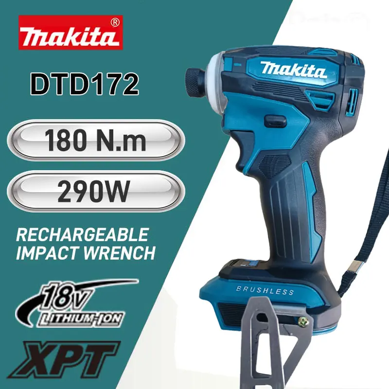 Makita DTD172 180NM Аккумуляторный Ударный Водитель 18 В Бесщеточный Мотор Электрический