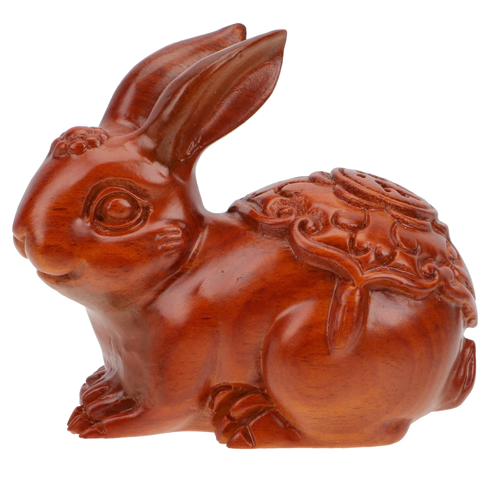 

Exquisite Wood Rabbit Statue Wood Craft Rabbit Figurine Decor Desktop Ornament