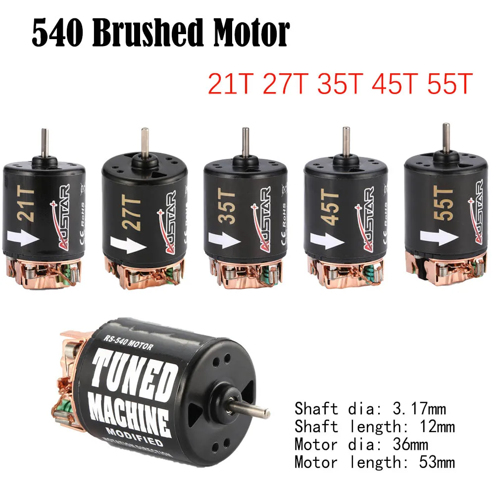 540 Brushed Motor & 60A Waterproof ESC for 1/10 On-Road Drif