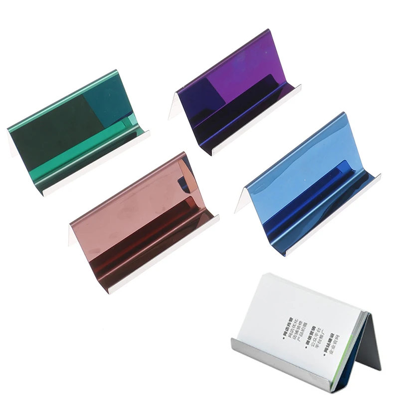 

1Pcs Business Card Holder Stainless Steel Name Card Display Stand Rack Business Card Holder Table Organizer