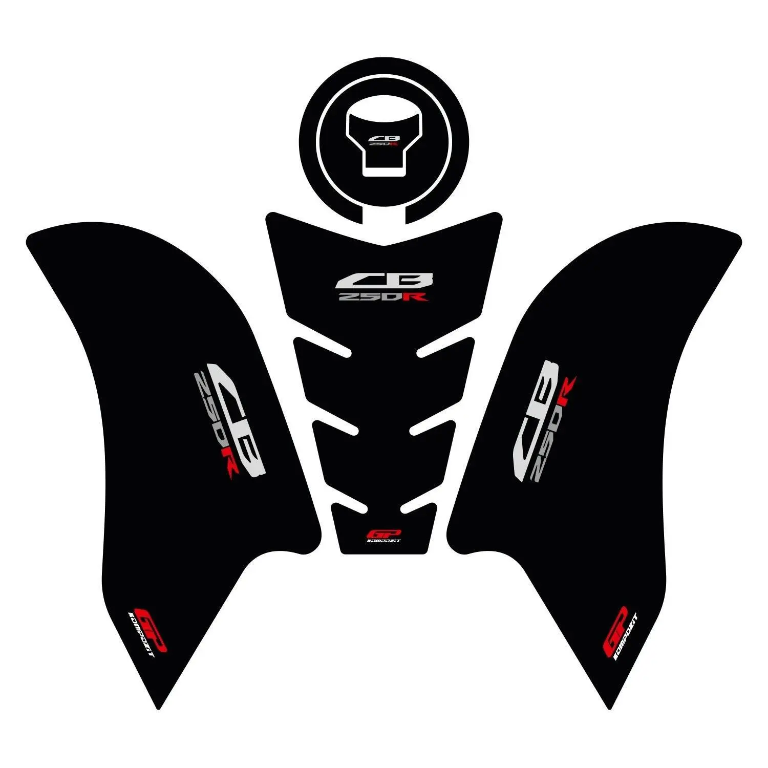 

GP Kompozit для CB 250 R 2017-2022 совместимый Набор ковриков для бака черная наклейка Аксессуары для дизайна мотоцикла