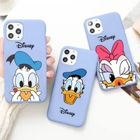 disney donald duck daisy duck phone case for iphone 13 12 mini 11 pro max x xr xs 8 7 6s plus candy purple silicone cover