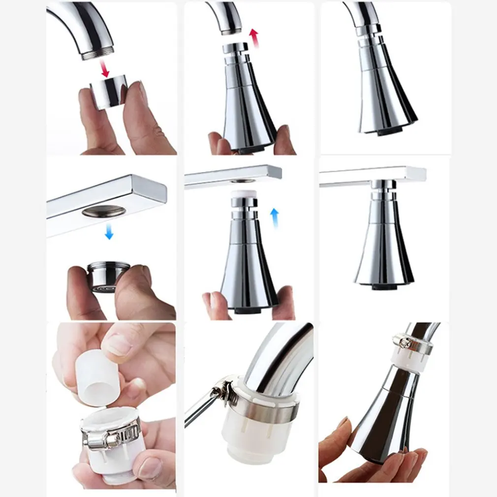 

Kitchen Faucet Adjustable Pressure 360 Degree Rotating Universal Faucet Head Saving Water Shower Faucet Nozzle Adapter