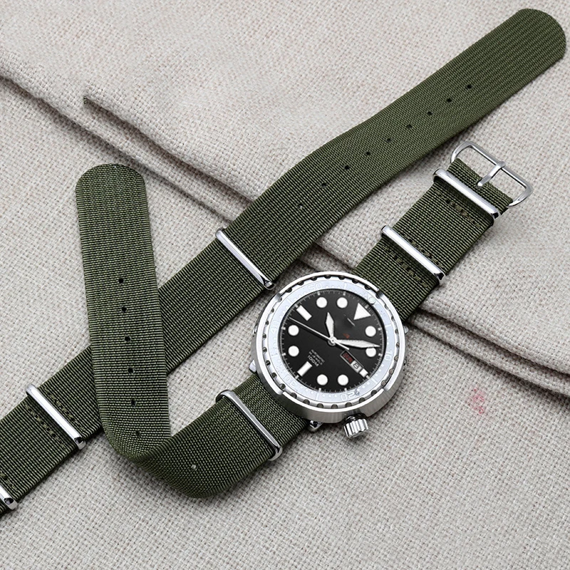 Ремешок нейлоновый для наручных часов R-olex S-eiko водонепроницаемый холщовый