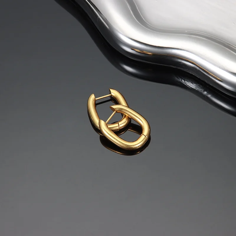 Женские серьги-кольца из нержавеющей стали толщиной 4 мм в стиле хип-хоп