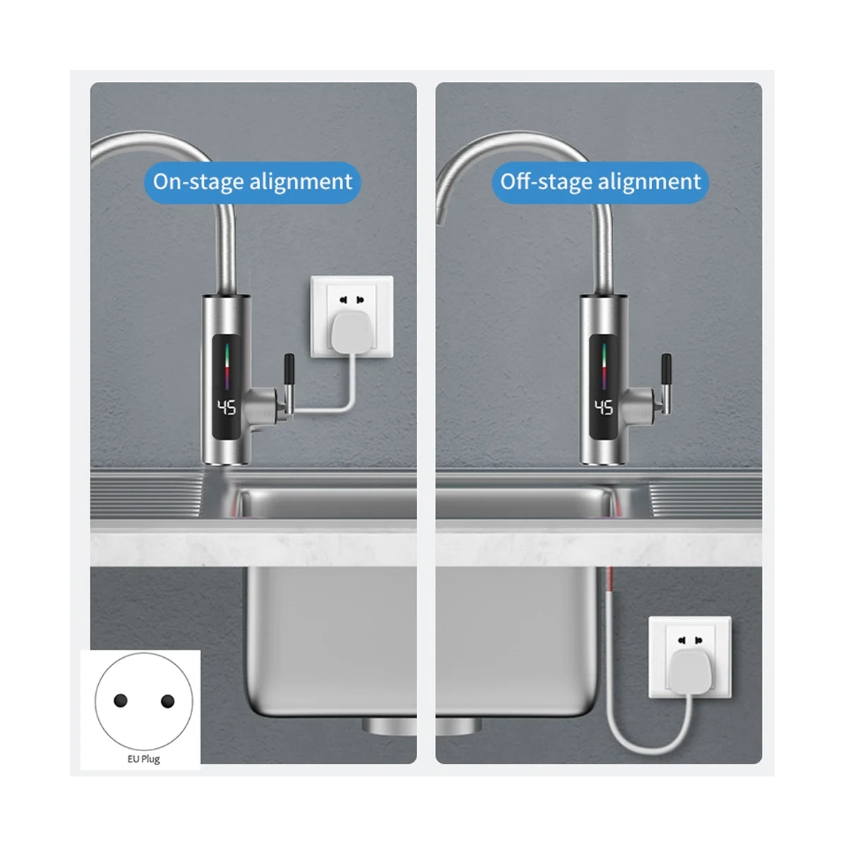 

Электрический кухонный водонагреватель, кран из нержавеющей стали для мгновенного нагрева, с европейской вилкой