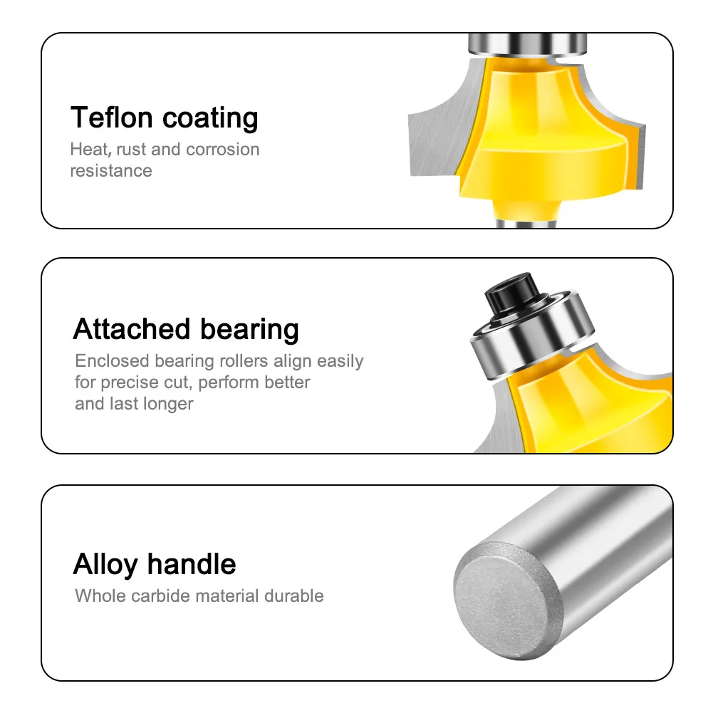 1 шт. 1/4 дюйма 6 мм круглый профессиональный уровень набор фрез с хвостовиком