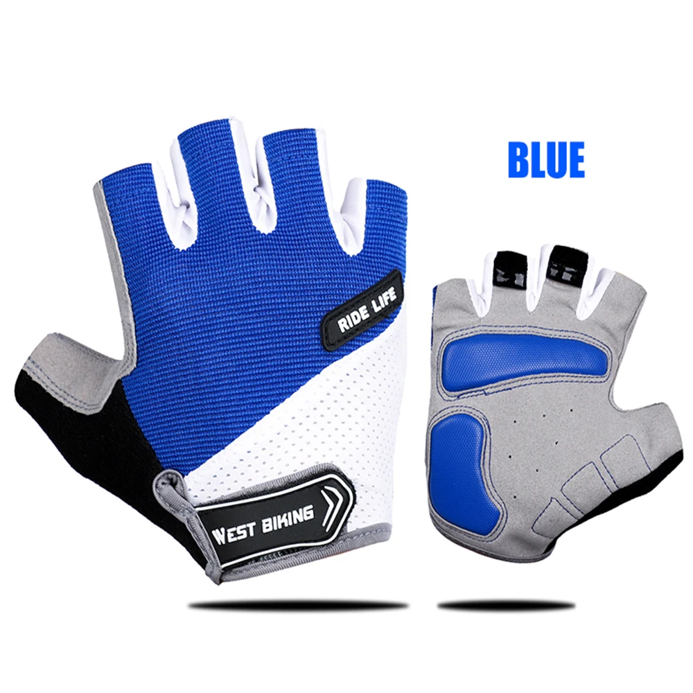 

Дышащие велосипедные перчатки с открытыми пальцами для мужчин и женщин, Нескользящие противоударные спортивные перчатки с защитой от пота,...