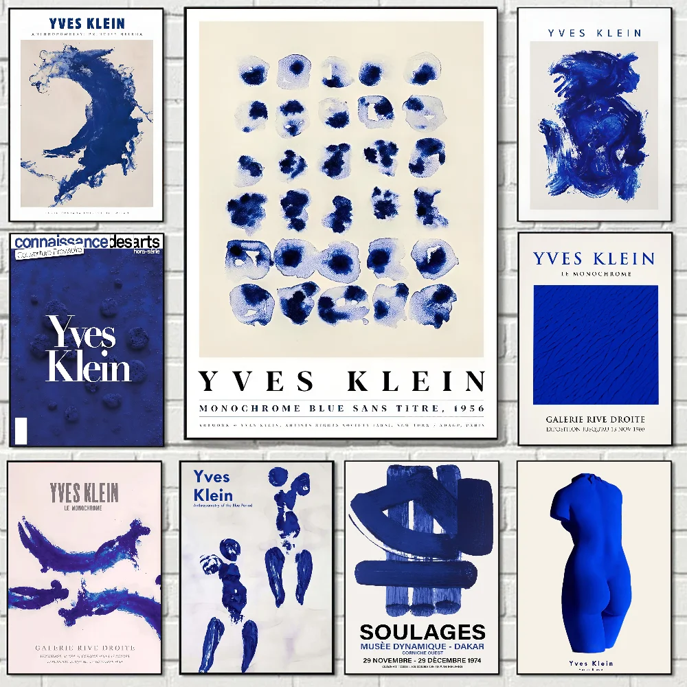 Yves Klein синяя выставочная галерея плакат наклейки художественные настенные