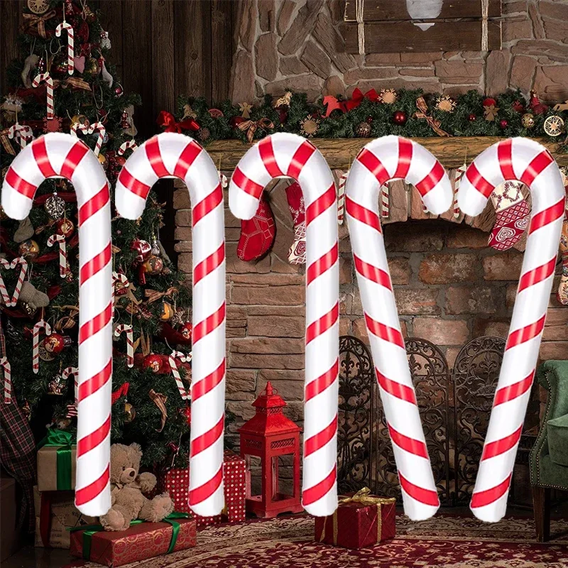 

Надувные Рождественские шары в виде тростника 90 см, конфеты, трости, декор для 2022, рождественские украшения