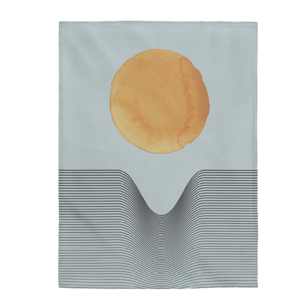 

2022 Abstract Sun Art in Blue Plush Throw Blanket - 3 Sizes