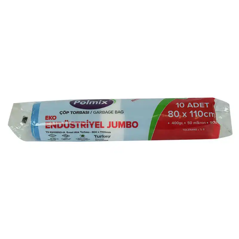 

Мусорный мешок Jumbo Размер 80x110 см 400Gr 50Mikron 90Lt синий рулон 10 шт.