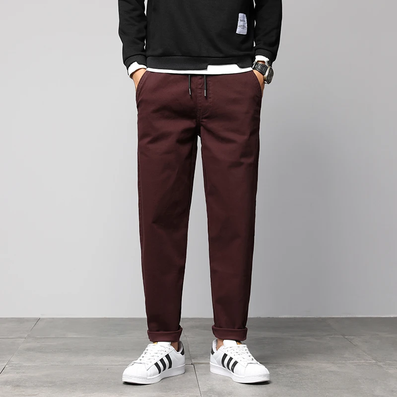 

Plus Size 2022 Spring Autumn New Casual Pants Men Cotton Slim Fit Chinos Fashion Trousers Male Brand Clothing Plus Size 7 Color