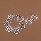 Комплект из браслета и сережек, серебряного цвета