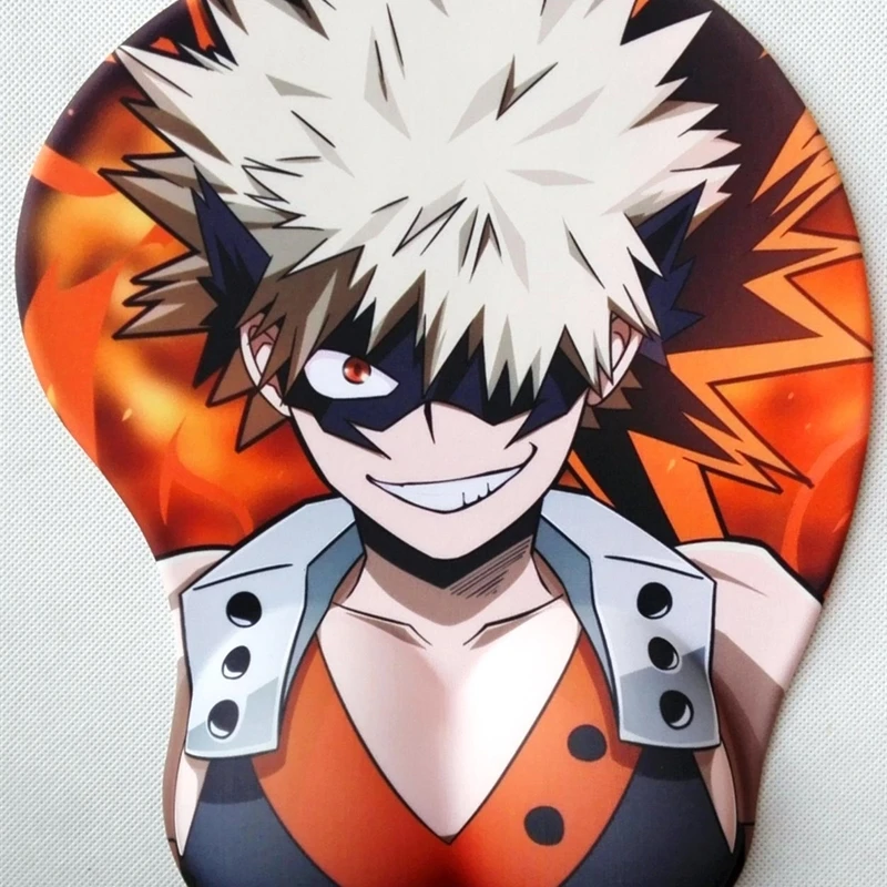 

2019 new version Japanese anime silicone 3d mouse pad Lycra fabric wristbands Cartoon Creative sexy mouse pad Chest mouse pad
